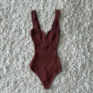 Abercrombie & Fitch Brown Knit Tank Bodysuit